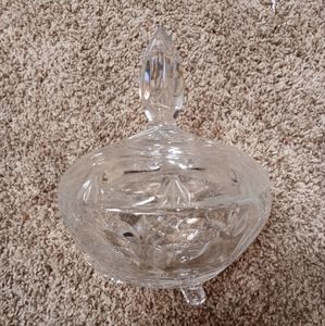 Gorgeous Vintage Heavy Glass Crystal Candy dish